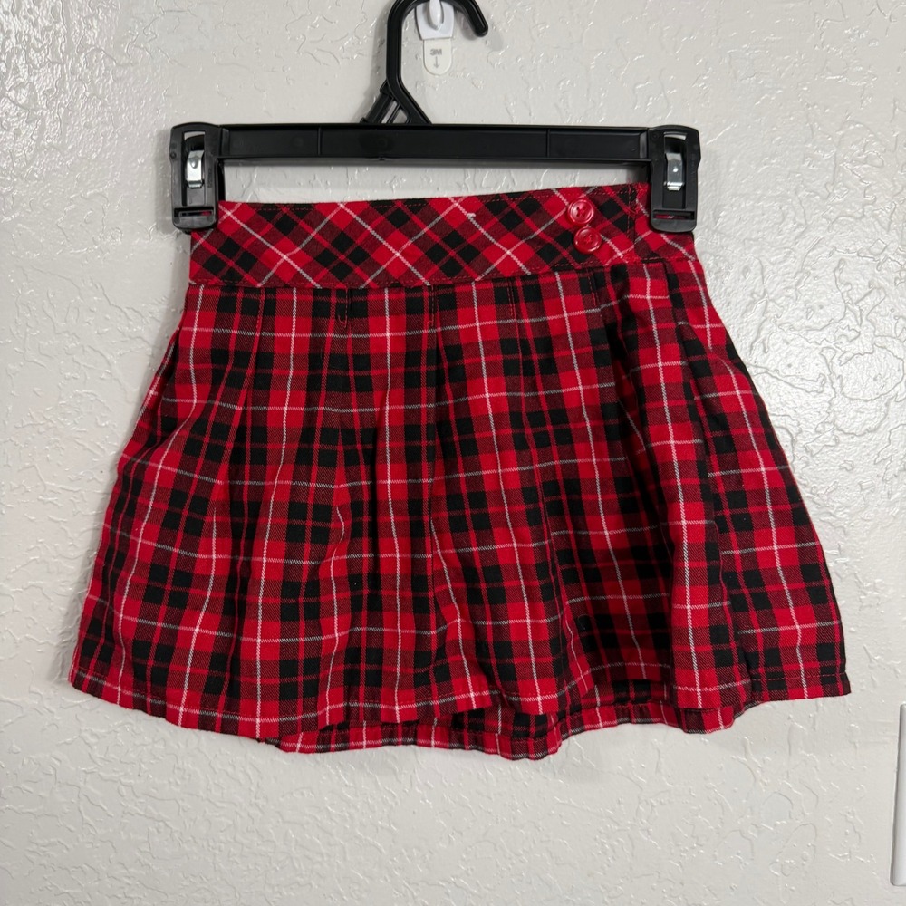 Garanimals Girls Red Black Plaid Pleated Skort Size 5T School Uniform Style